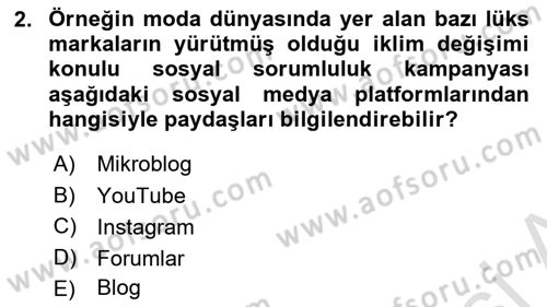 Dijital Halkla İlişkiler Dersi 2025 - 2026 Yılı Yaz Okulu Sınav Soruları 2. Soru