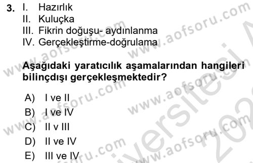 Reklamda Yaratıcılık Dersi 2021 - 2022 Yılı (Vize) Ara Sınav Soruları 3. Soru