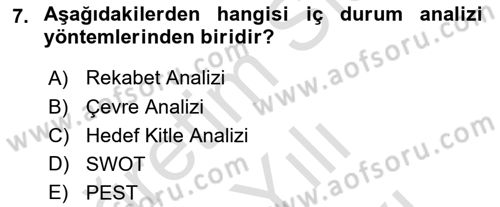 Reklamda Yaratıcılık Dersi 2021 - 2022 Yılı (Vize) Ara Sınav Soruları 7. Soru