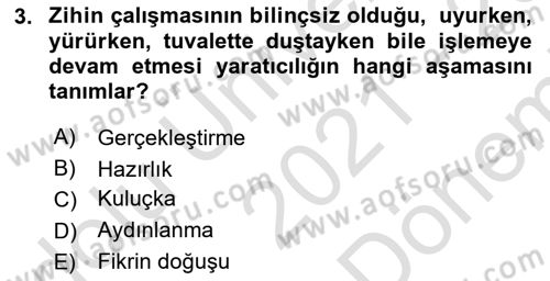 Reklamda Yaratıcılık Dersi 2021 - 2022 Yılı (Final) Dönem Sonu Sınav Soruları 3. Soru