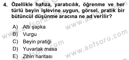 Reklamda Yaratıcılık Dersi 2021 - 2022 Yılı (Final) Dönem Sonu Sınav Soruları 4. Soru