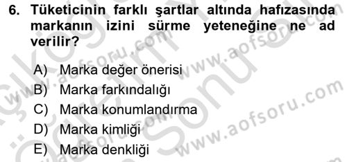 Reklamda Yaratıcılık Dersi 2021 - 2022 Yılı (Final) Dönem Sonu Sınav Soruları 6. Soru