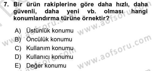Reklamda Yaratıcılık Dersi 2021 - 2022 Yılı (Final) Dönem Sonu Sınav Soruları 7. Soru