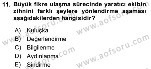 Reklamda Yaratıcılık Dersi 2021 - 2022 Yılı Yaz Okulu Sınav Soruları 11. Soru