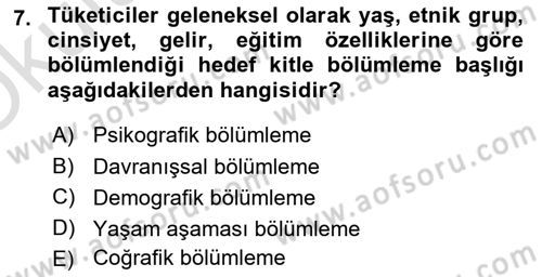 Reklamda Yaratıcılık Dersi 2021 - 2022 Yılı Yaz Okulu Sınav Soruları 7. Soru