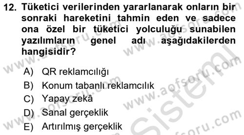 Reklamda Yaratıcılık Dersi 2022 - 2023 Yılı Yaz Okulu Sınav Soruları 12. Soru
