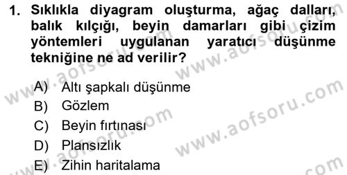 Reklamda Yaratıcılık Dersi 2023 - 2024 Yılı (Vize) Ara Sınav Soruları 1. Soru