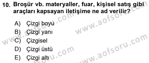 Reklamda Yaratıcılık Dersi 2023 - 2024 Yılı (Vize) Ara Sınav Soruları 10. Soru