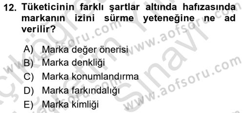 Reklamda Yaratıcılık Dersi 2023 - 2024 Yılı (Vize) Ara Sınav Soruları 12. Soru