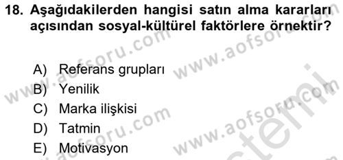Reklamda Yaratıcılık Dersi 2023 - 2024 Yılı (Vize) Ara Sınav Soruları 18. Soru