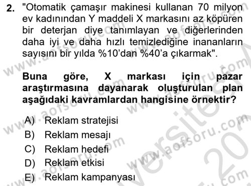 Reklamda Yaratıcılık Dersi 2023 - 2024 Yılı (Vize) Ara Sınav Soruları 2. Soru