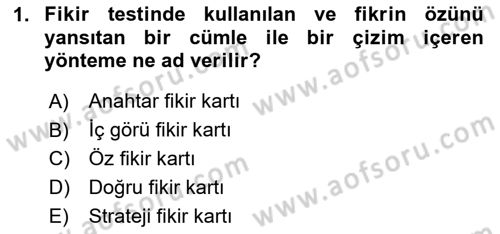 Reklamda Yaratıcılık Dersi 2023 - 2024 Yılı (Final) Dönem Sonu Sınav Soruları 1. Soru