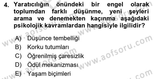 Reklamda Yaratıcılık Dersi 2023 - 2024 Yılı (Final) Dönem Sonu Sınav Soruları 4. Soru