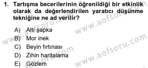 Reklamda Yaratıcılık Dersi 2023 - 2024 Yılı Yaz Okulu Sınav Soruları 1. Soru