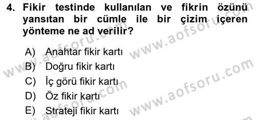 Reklamda Yaratıcılık Dersi 2023 - 2024 Yılı Yaz Okulu Sınav Soruları 4. Soru