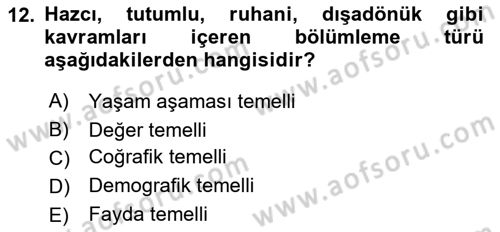 Reklamda Yaratıcılık Dersi 2024 - 2025 Yılı (Vize) Ara Sınav Soruları 12. Soru