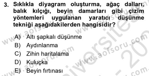 Reklamda Yaratıcılık Dersi 2024 - 2025 Yılı (Final) Dönem Sonu Sınav Soruları 3. Soru