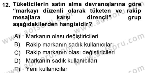Reklamda Yaratıcılık Dersi 2025 - 2026 Yılı (Vize) Ara Sınav Soruları 12. Soru