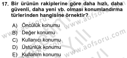 Reklamda Yaratıcılık Dersi 2025 - 2026 Yılı (Vize) Ara Sınav Soruları 17. Soru
