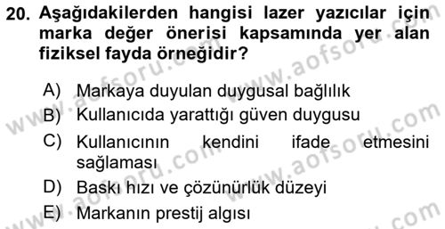 Reklamda Yaratıcılık Dersi 2025 - 2026 Yılı (Vize) Ara Sınav Soruları 20. Soru