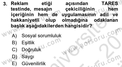 Reklamda Yaratıcılık Dersi 2025 - 2026 Yılı (Vize) Ara Sınav Soruları 3. Soru