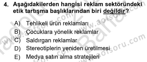 Reklamda Yaratıcılık Dersi 2025 - 2026 Yılı (Vize) Ara Sınav Soruları 4. Soru