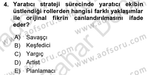 Reklamda Yaratıcılık Dersi 2025 - 2026 Yılı (Final) Dönem Sonu Sınav Soruları 4. Soru