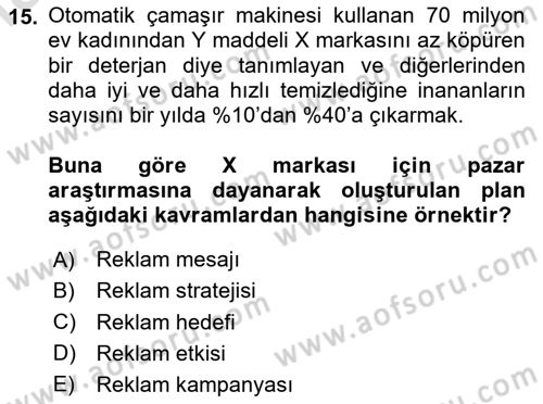 Reklamda Yaratıcılık Dersi 2025 - 2026 Yılı Yaz Okulu Sınav Soruları 15. Soru