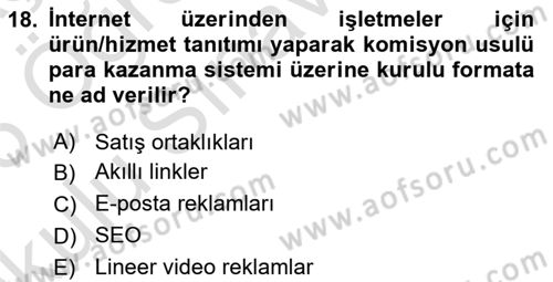 Reklamda Yaratıcılık Dersi 2025 - 2026 Yılı Yaz Okulu Sınav Soruları 18. Soru