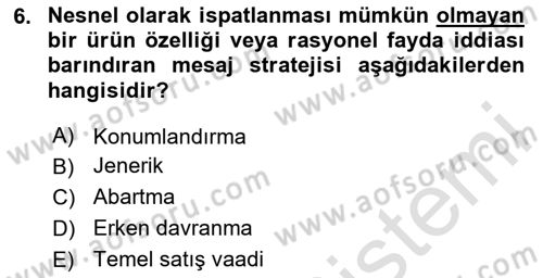 Reklamda Yaratıcılık Dersi 2025 - 2026 Yılı Yaz Okulu Sınav Soruları 6. Soru