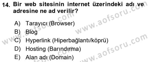 Dijital İçerik Pazarlaması Dersi 2021 - 2022 Yılı (Final) Dönem Sonu Sınav Soruları 14. Soru