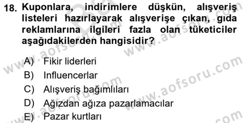 Dijital İçerik Pazarlaması Dersi 2021 - 2022 Yılı (Final) Dönem Sonu Sınav Soruları 18. Soru