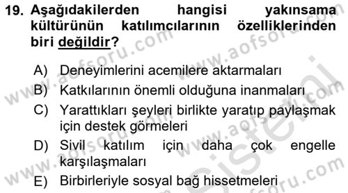 Dijital İçerik Pazarlaması Dersi 2021 - 2022 Yılı (Final) Dönem Sonu Sınav Soruları 19. Soru