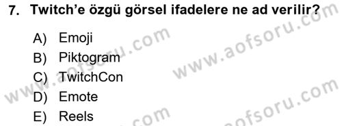 Dijital İçerik Pazarlaması Dersi 2022 - 2023 Yılı Yaz Okulu Sınav Soruları 7. Soru