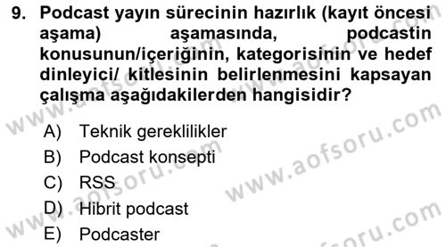 Dijital İçerik Pazarlaması Dersi 2023 - 2024 Yılı (Final) Dönem Sonu Sınav Soruları 9. Soru