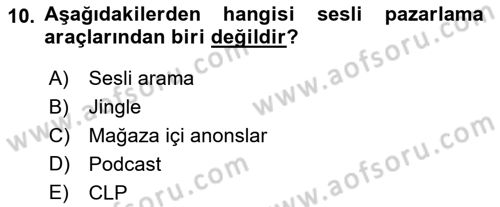 Dijital İçerik Pazarlaması Dersi 2024 - 2025 Yılı (Final) Dönem Sonu Sınav Soruları 10. Soru