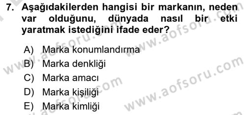 Dijital İçerik Pazarlaması Dersi 2024 - 2025 Yılı (Final) Dönem Sonu Sınav Soruları 7. Soru