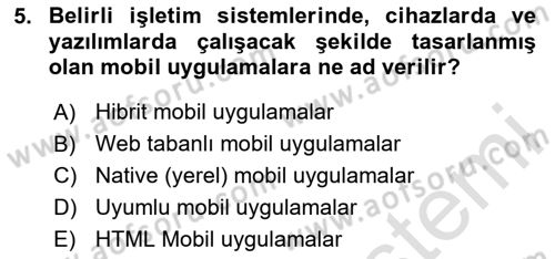 Dijital İçerik Pazarlaması Dersi 2025 - 2026 Yılı (Vize) Ara Sınav Soruları 5. Soru