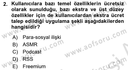 Dijital İçerik Pazarlaması Dersi 2025 - 2026 Yılı (Final) Dönem Sonu Sınav Soruları 2. Soru