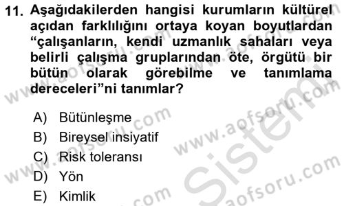 Kurumiçi Halkla İlişkiler Dersi Ara Sınavı Deneme Sınav Soruları 11. Soru