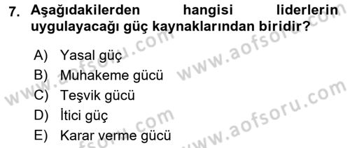 Kurumiçi Halkla İlişkiler Dersi Ara Sınavı Deneme Sınav Soruları 7. Soru
