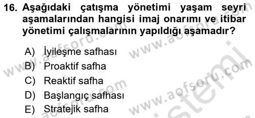Kurumiçi Halkla İlişkiler Dersi 2018 - 2019 Yılı 3 Ders Sınav Soruları 16. Soru