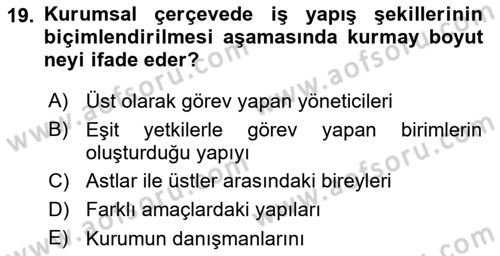 Kurumiçi Halkla İlişkiler Dersi 2018 - 2019 Yılı 3 Ders Sınav Soruları 19. Soru