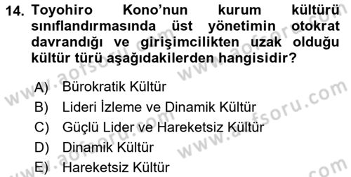 Kurumiçi Halkla İlişkiler Dersi 2018 - 2019 Yılı (Vize) Ara Sınav Soruları 14. Soru