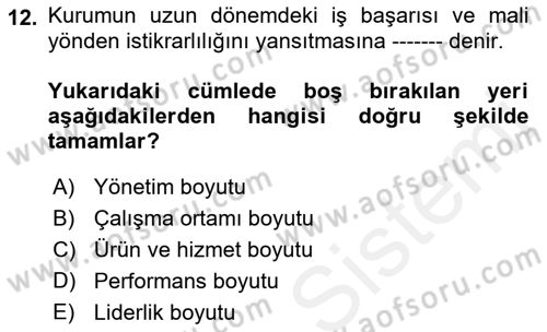 Kurumiçi Halkla İlişkiler Dersi 2018 - 2019 Yılı (Final) Dönem Sonu Sınav Soruları 12. Soru