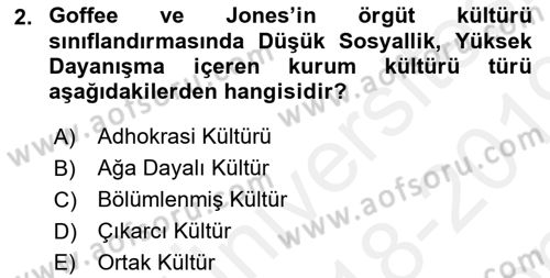 Kurumiçi Halkla İlişkiler Dersi 2018 - 2019 Yılı (Final) Dönem Sonu Sınav Soruları 2. Soru