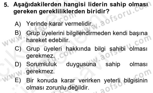 Kurumiçi Halkla İlişkiler Dersi 2018 - 2019 Yılı (Final) Dönem Sonu Sınav Soruları 5. Soru