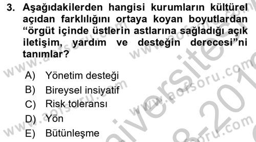 Kurumiçi Halkla İlişkiler Dersi 2018 - 2019 Yılı Yaz Okulu Sınav Soruları 3. Soru