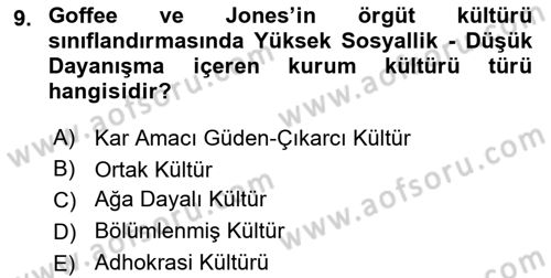 Kurumiçi Halkla İlişkiler Dersi 2018 - 2019 Yılı Yaz Okulu Sınav Soruları 9. Soru