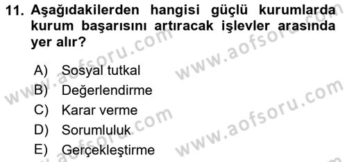 Kurumiçi Halkla İlişkiler Dersi Ara Sınavı Deneme Sınav Soruları 11. Soru